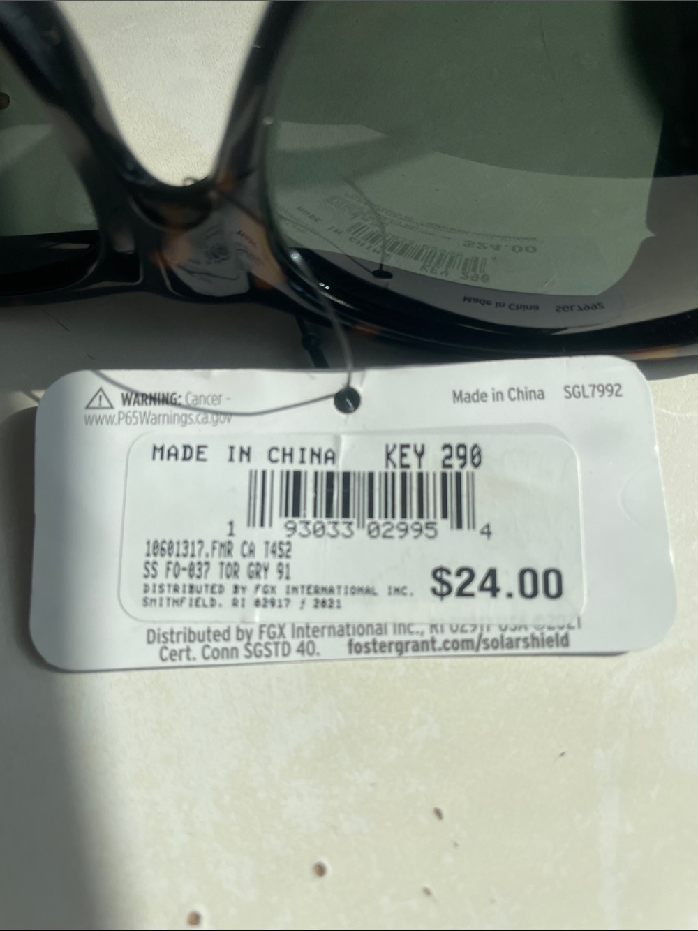 NWT Foster Grant Polarized Tortoise Shell Sunglasses - Brown/Black - Picture 5 of 5